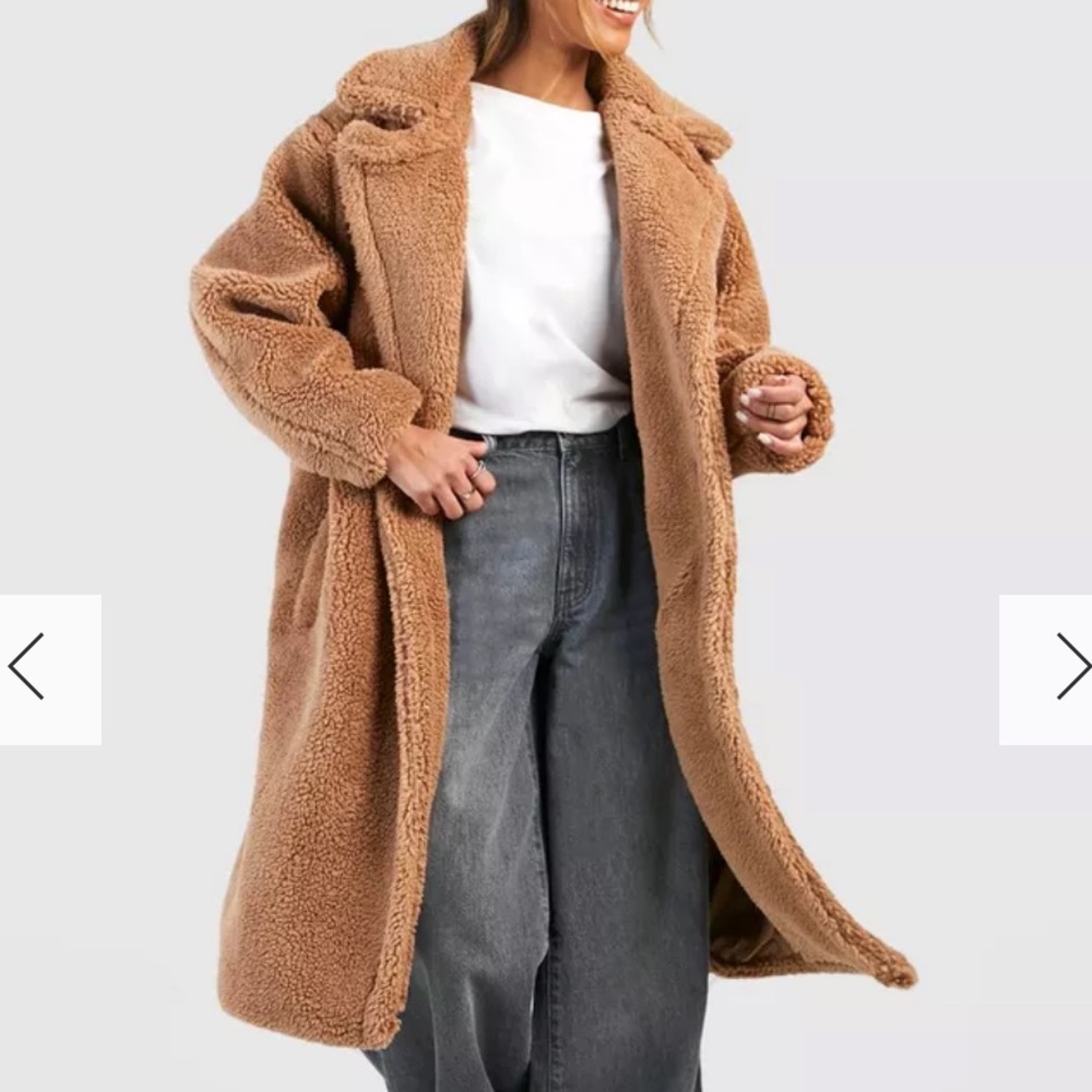 BooHoo Oversized Teddy Faux Fur Jacket - Picture 2 of 6